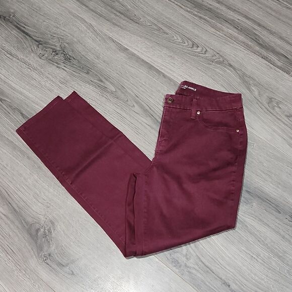 GUC Burgundy Chicos Girlfriend Slim Leg Ankle Pants - Picture 1 of 6